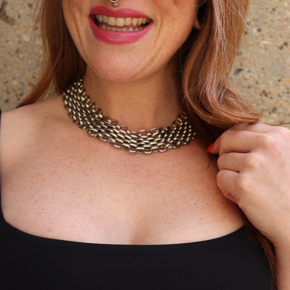 metal chain link necklace